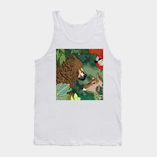 Wildlife Bear Parrot Deer Greenery Forest Tank Top